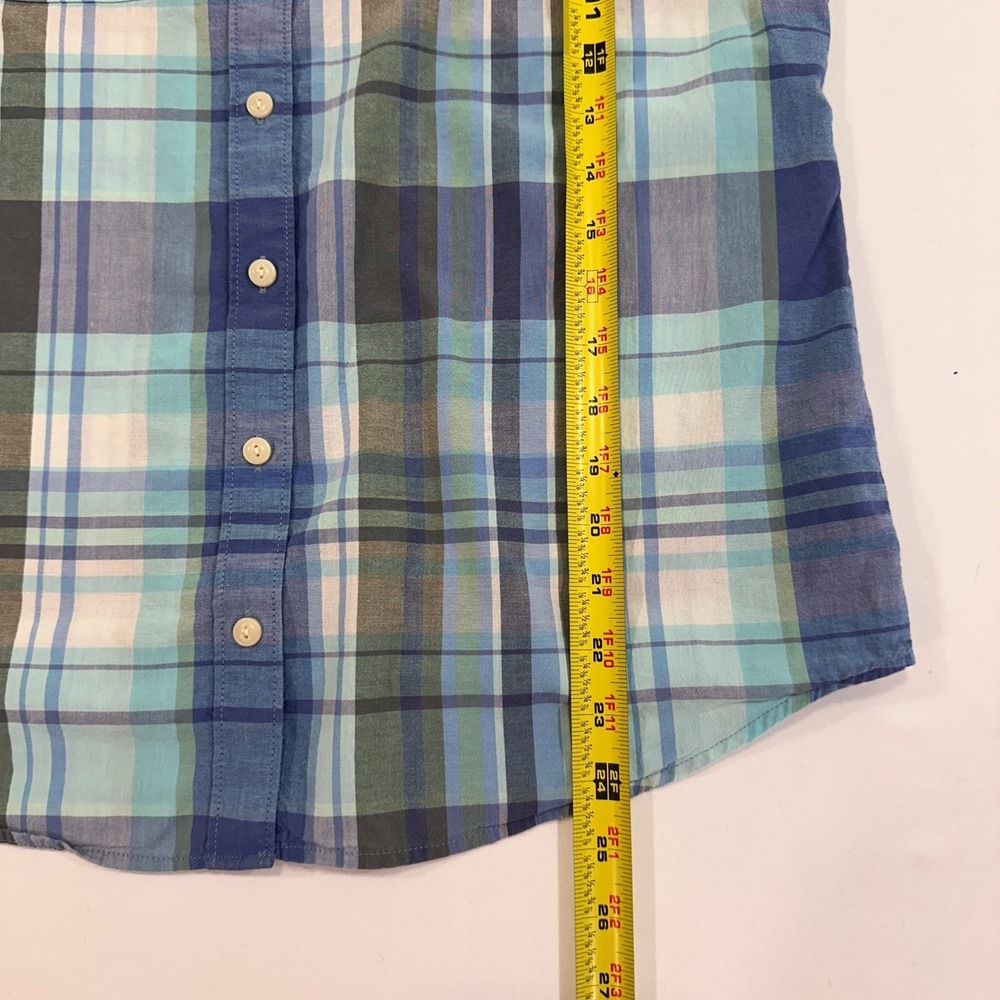 LL Bean Plaid Button Down Shirt Womens S Blue Teal 100% Cotton | Gorpcore - Picture 9 of 9